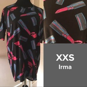 💄Lipstick Black/Pink LuLaRoe Irma Tunic - NWT Size XXS